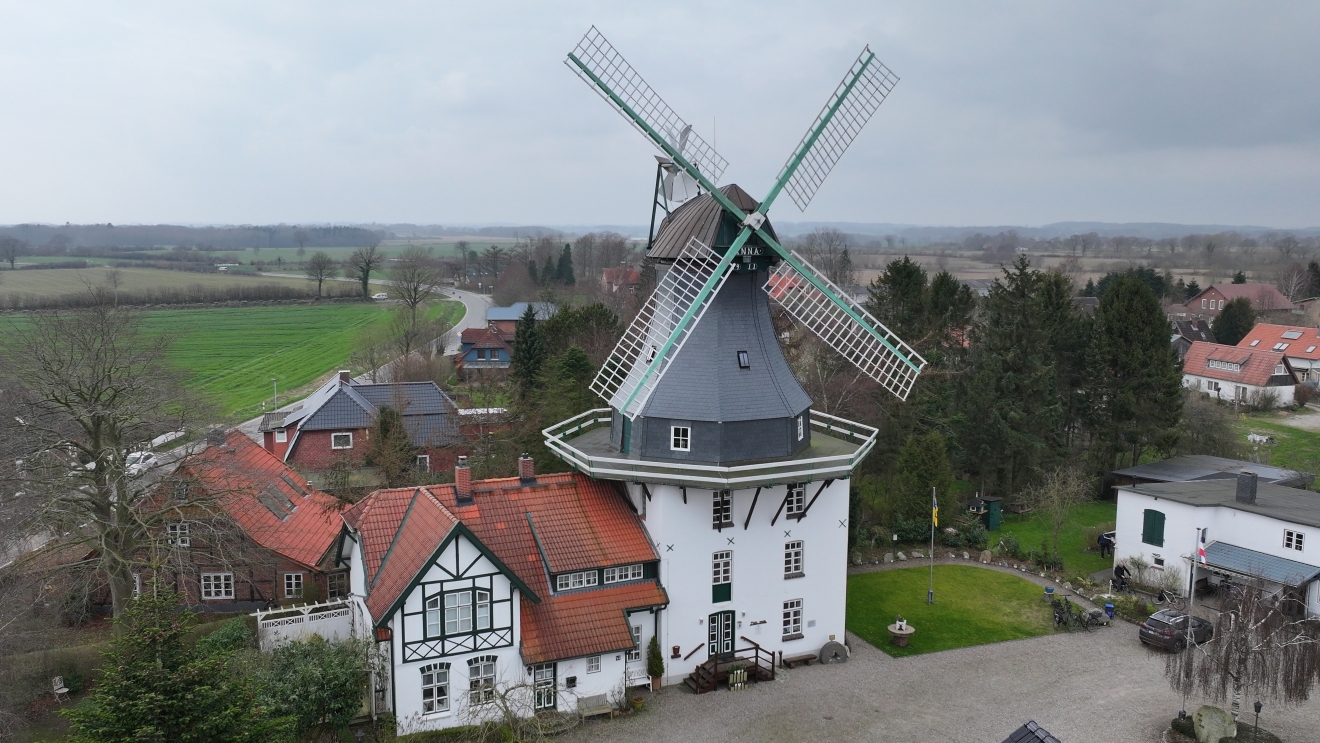 Luftbild der Mühle Anna
